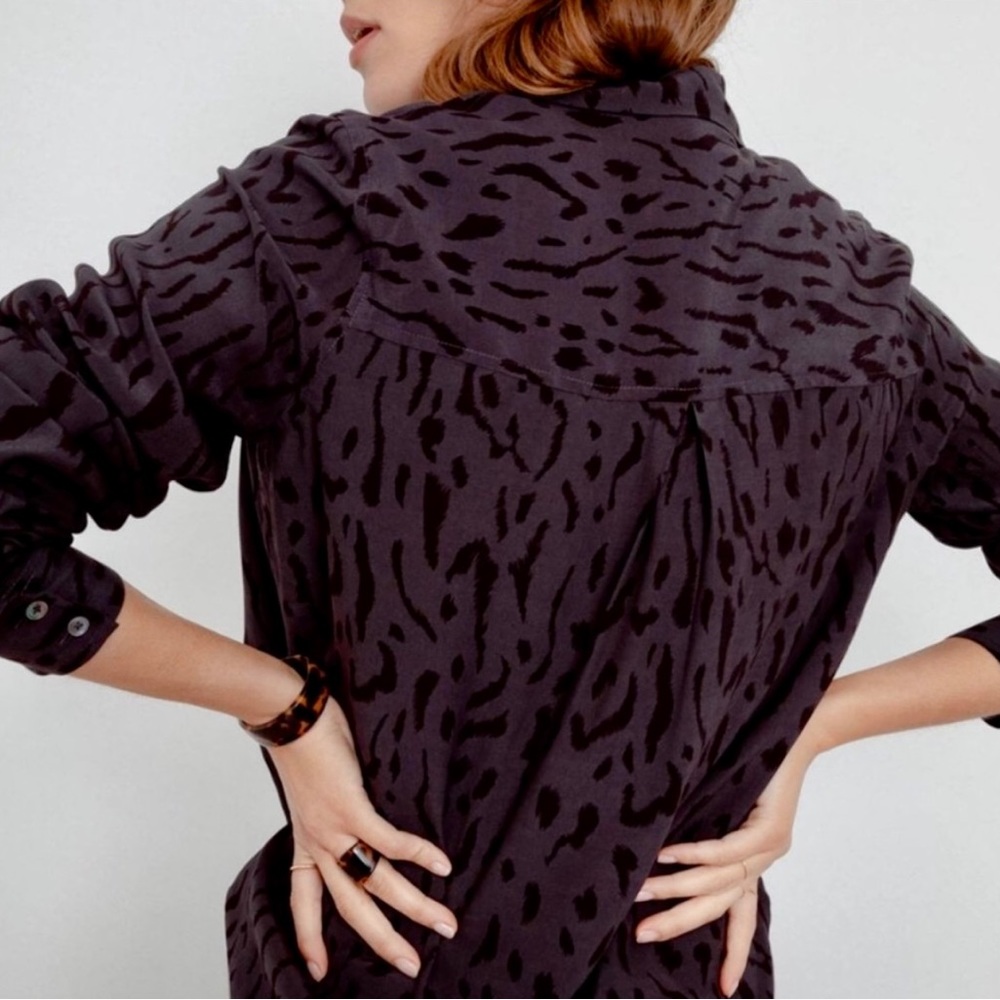Rails Rhett Ash Cheetah Button Down Blouse - image 2